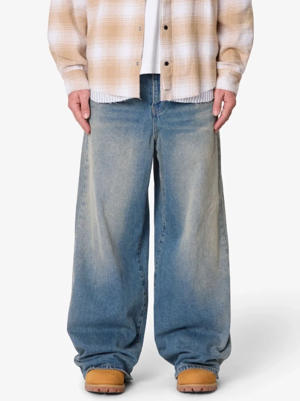 mnml Baggy Washed Rave Denim - Medium Blue Size 42Medium Blue / 42